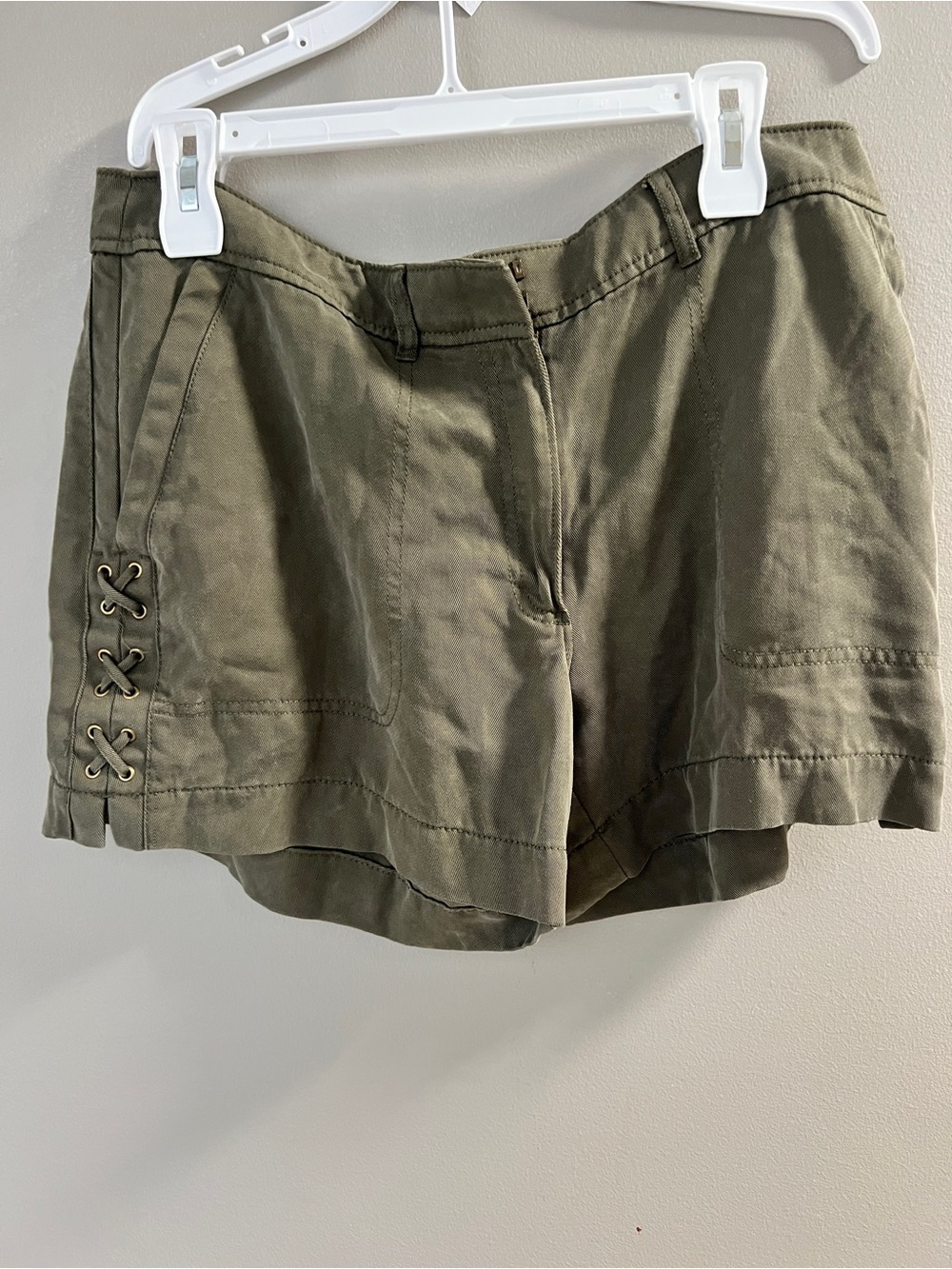 Women's Olive Lace-Up Utility Shorts